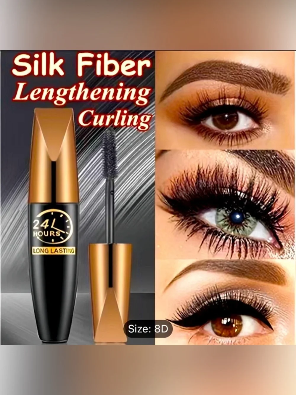 2 pack Wehebeauty black fiber lash light mascara 24 hours
